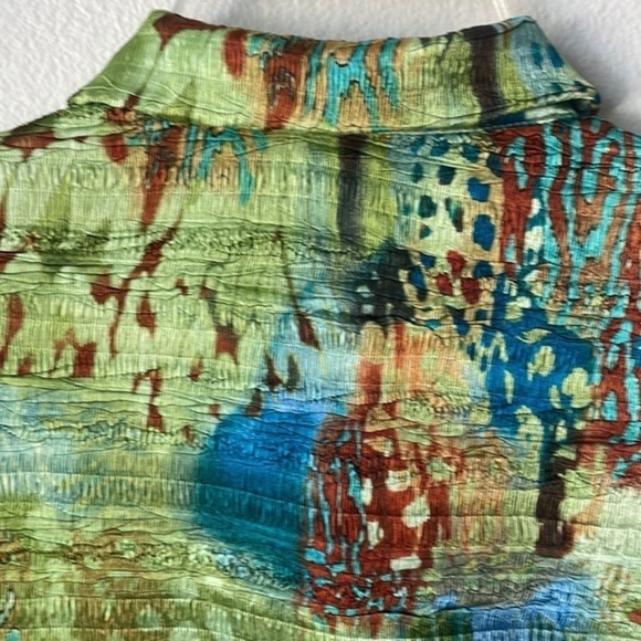 Alberto Makali top Iridescent crinkle sleeveless earth tones - Picture 5 of 9